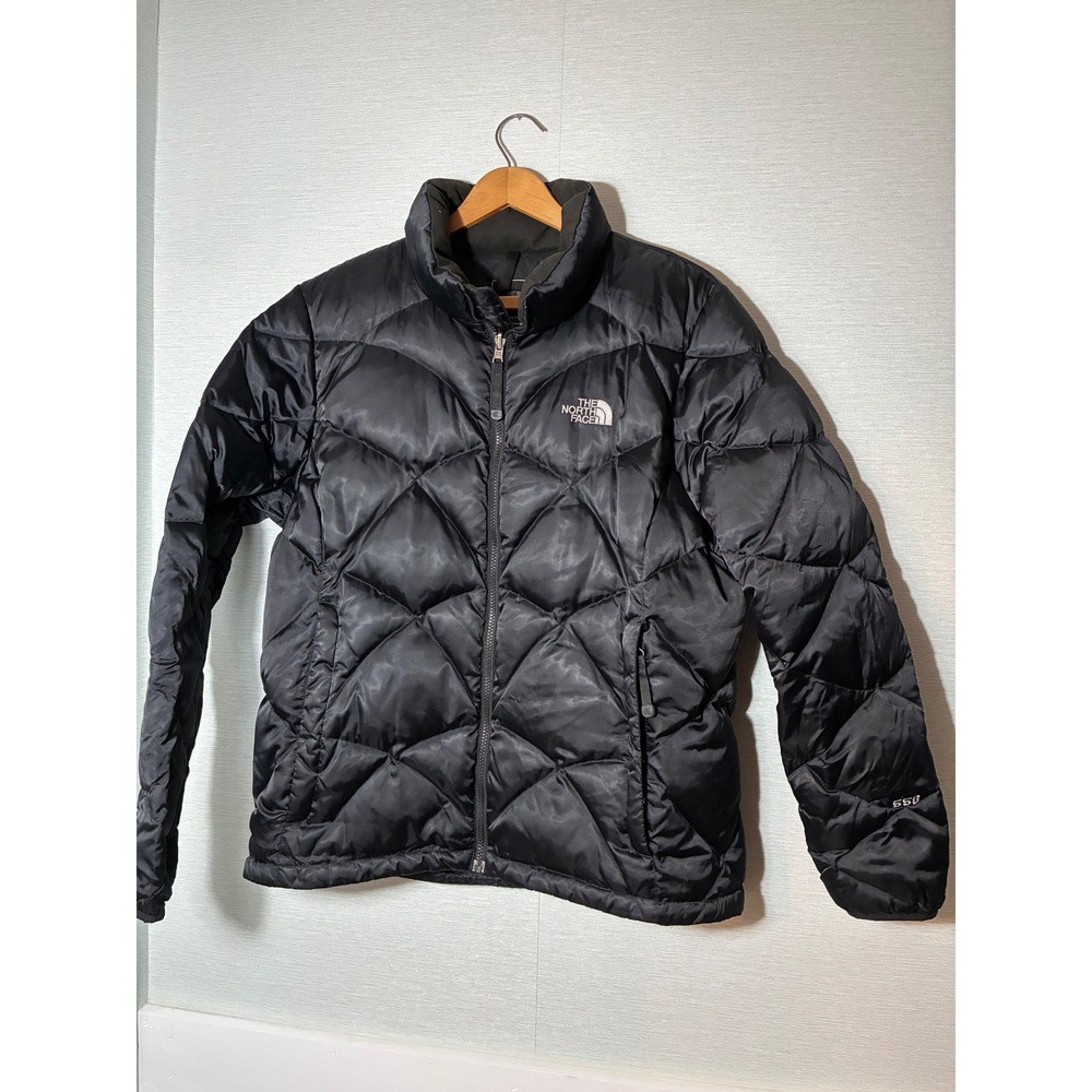 The North Face Womens 550 Down Puffer Jacket Black Diamond Quilt ALIS F07 XL